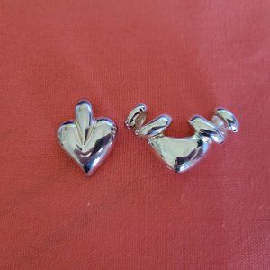 Two Goldia Sterling Silver Puffed Heart Charm/Pendant.